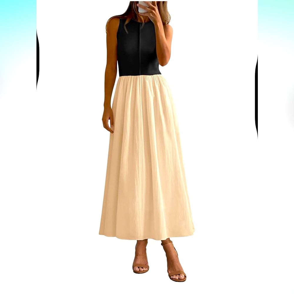 Black and Cream Maxi Dress